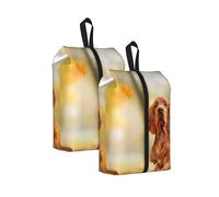 Cocker Spaniel Autumn Park Chiens épagneuls Bruns， Lot de 2 Sacs à Chaussures de Voyage, Sacs de Rangement imperméables, Organisateur de Chaussures pour Les Voyages et la Maison
