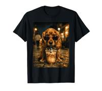 Cocker Spaniel Boire du café glacé Animal drôle T-Shirt