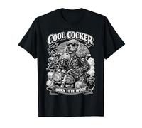Cocker Spaniel Boire du café glacé Moto DIGOR T-Shirt