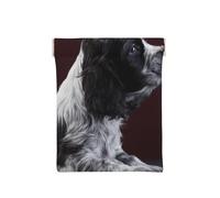 Cocker Spaniel Chiot Épagneul Noir Et Blanc, Sac de Rangement pour Femmes, Portefeuille supérieur à Presser, Petit Porte-Monnaie, Pochette de Changement