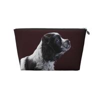Cocker Spaniel Chiot Épagneul Noir Et Blanc, Trousse de Toilette Trousse de Maquillage Sac à cosmétiques Trousse de Toilette de Voyage Portable