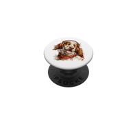 Cocker Spaniel drôle avec écouteurs rainurant pour écouter de la Musique PopSockets PopGrip Adhésif