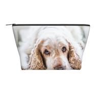 Cocker Spaniel Épagneul Brun Chiens Tristes Chiens Animaux, Trousse de Toilette Trousse de Maquillage Sac à cosmétiques Trousse de Toilette de Voyage Portable