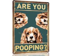 Cocker Spaniel, Est-Ce Que Tu Fais Caca ? Plaque En Métal Vintage Métal Étain Signe D’Art Suspendu Metal Tin Sign Pour Jardin Farm Bathroom 20X30 Cm