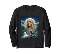Cocker Spaniel Howling to The Moon Meme Funny Dog Lover Manche Longue