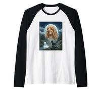 Cocker Spaniel Howling to The Moon Meme Funny Dog Lover Manche Raglan