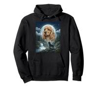 Cocker Spaniel Howling to The Moon Meme Funny Dog Lover Sweat à Capuche
