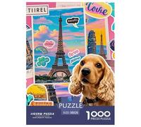 Cocker Spaniel Puzzles De 1000 Pièces pour Toute La Famille Chien de Compagnie Mignon Classiques Jeu Éducatif Défi Jouet, Idée Cadeau 38x26cm/1000pcs