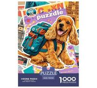 Cocker Spaniel Puzzles De 1000 Pièces pour Toute La Famille Chien de Compagnie Mignon Classiques Jeu D' Impossible, Art Adultes Enfants 70x50cm/1000pcs
