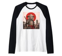 Cocker Spaniel Samurai Warrior, Chien Ukiyo-e Japonais Vintage Manche Raglan