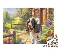 Cocker Spaniel sur Le Chemin sous Le Ciel étoilé Puzzle 1000 Pièces Éducatif, Pet Défi Intellectuel, Cadeau Et Décoration Murale 52x38cm/1000pcs