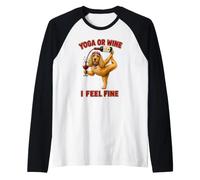 Cocker Spaniel Yoga ou Wine I Feel Fine - DIGOR Funny Manche Raglan