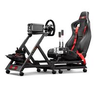 Cockpit de simulation auto - GT Track - Noir - Réglable en hauteur - 138x120x55 cm - Confort optimal