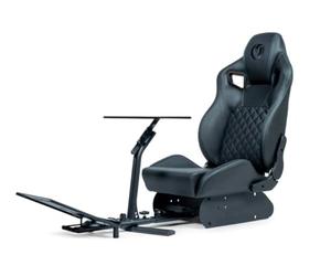 Cockpit de simulation de course Nacon en similicuir noir compatible avec les volants et les pédaliers des plus grandes marques du marché