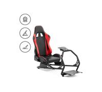 Cockpit simracing structure en acier réglable PVC acier noir rouge 14_0008706