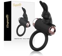 Cockring coquette noir/doré avec vibrateur - Profondeur: 40 mm, Rayon: HOMME, Couleur: Noir, Longueur: 130 mm, Largeur: 190 mm