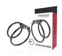 Cockring darkness double cuir - Rayon: HOMME, Couleur: Noir, Largeur: 50 mm