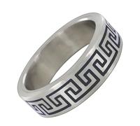 Cockring de luxe avec motif grec - silver/black - Taille - 45 mm
