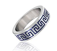 Cockring de luxe avec motif grec - silver/blue - Taille - 45 mm