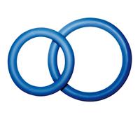 Cockring double de couleur bleu Potenz Duo taille XL - Rayon: HOMME