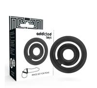 Cockring double Potenz C-Ring Set de couleur noir