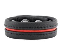 Cockring en cuir 3 Pressions Noir et Rouge The Red