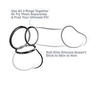 Cockring fantasy c-ringz silicone set de 3 anneaux - Profondeur: 30 mm, Rayon: HOMME, Couleur: Noir, Longueur: 140 mm, Largeur: 80 mm