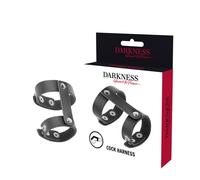 Cockring réglable en cuir pour pénis et testicules - Profondeur: 25 mm, Rayon: HOMME, Couleur: Noir, Largeur: 100 mm, Longueur: 135 mm