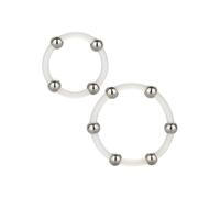 Cockring silicone perlé acier 2 unités