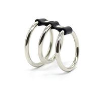 Cockring Triple Anneaux de Pénis et Testicules En Acier