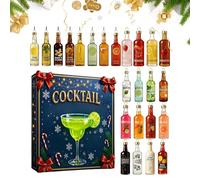 Cocktail 2025 Advent - Acrylic 26x18x3cm | 24 Days 2D Flat Cocktail Christmas Decor Set | Festive Acrylic Ornament Calendar | Creative Holiday Decoration For Home, Bar, Party And Christmas Celebration