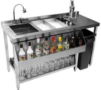 Cocktail Bar Station Comptoir Cocktail Comptoir Bar en acier inoxydable Gastro Professionnel