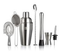 Vacu Vin Coffret cocktail inox 7 pièces – mélangeur, doseur, pilon, passoire, tamis