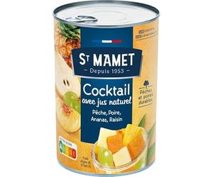 Cocktail de Fruits St Mamet - Assortiment Gourmand de de 425g - Délicieuses Compotes et Fruits au Sirop - Rafraîchissant et Irrésistible - Le Lot De 4