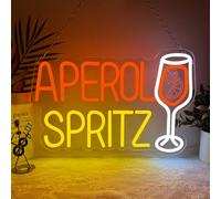Cocktail Enseigne Lumineuse,Aperol Spritz Neon LED Mural pour Bar Club Party Boutique Pub Restaurant,Cocktail Dimmable Eclairage LED Cadeau pour Madame Monsieur Alimenté par USB （16.4"*10.6"）