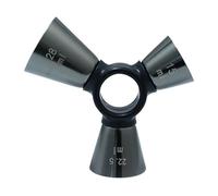 Cocktail Measuring Cup - 4.92 Inch Bartending Jigger | Stainless Steel Drink Measure - Triple Head Ergonomic Handle, Heavy Duty Bar Shot Pourer Is Ideal for Home Party Hosting