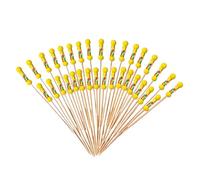 Cocktail Picks - 100 Pieces Fruit Skewers with Bead and Rope, 12cm Charcuterie Picks for Cocktail Party, Wedding, Drinks, Fruit Dessert Appetizer, Food Decoration Serving Use