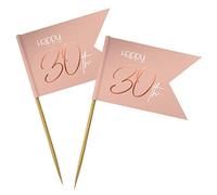 Cocktail prickers - 30 years - Luxury - Pink, rose gold - 36pcs