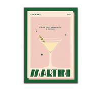 Cocktail rétro Negroni martini alcool cuisine art mur art peinture affiches et imprimés images murales décoration intérieure sans cadre (Color : N, Size : 40X50cm No Framed)