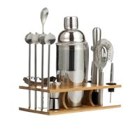 Cocktail Shaker Kit Kit De Barman avec Support en Bambou Élégant, Ensemble De 14 Shakers À Cocktail pour Boissons Mixtes Shakers À Cocktails(350ml)