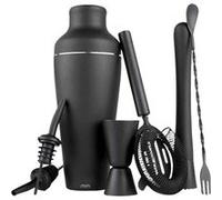 Mikamax - mm - Cocktail Shaker Set - Cocktail Shaker Set - Ensemble De 8 Pièces Noir Mat - Livre De Recettes Inclus