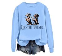 Cocktail Weenies Sweat-shirt drôle pour amoureux des chiens Cocktail Weenies Teckel Chemise unisexe, bleu ciel, XL