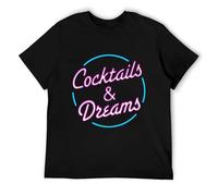 Cocktails and Dreams T-Shirt - Retro 80S Cocktail Tom Cruise Movie Film Tee L