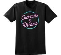 Cocktails and Dreams T-Shirt - Retro 80S Cocktail Tom Cruise Movie Film Tee L BlackBlack