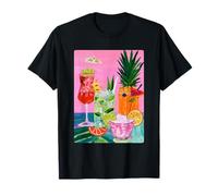 Cocktails colorés d'été Art esthétique Minimaliste Moderne T-Shirt