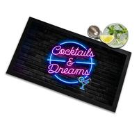 Cocktails & Dreams Tapis de bar | Dessous de verre pour cocktails et rêves - Choix de tapis de bar pour la maison, bar, pub - Accessoires de bar à domicile (chemin de bar)