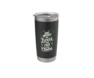 Cocktails épicés de la Saint-Patrick plus chanceux que les trèfles Gobelet isotherme en acier inoxydable double paroi