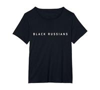Cocktails Russes Noirs/Police Moderne des Russes Noirs T-Shirt, Femme Grandes Tailles, Noir, 2X