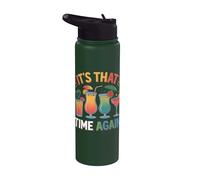 Cocktails Tropical Summer Island Vacances Caraïbes Stainless Steel Insulated Water Bottle