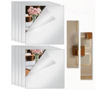 Coco Berming 10 Pièces Miroir Adhésif Mural, 20 X 20 cm Miroirs Autocollants Muraux en Acrylique, Mirroir Murales Chambre Salle de Bain Salon Toilette pour Porte, Placard (10)